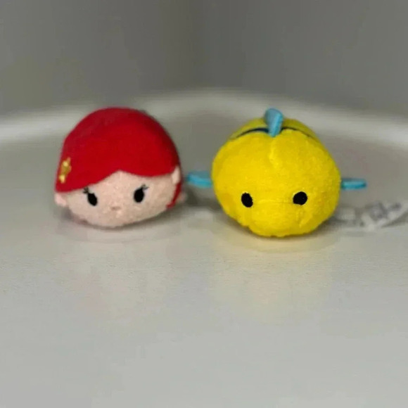 Disney Other - Disney Tsum Tsum Ariel and Flounder Little Mermaid Mini  Plush